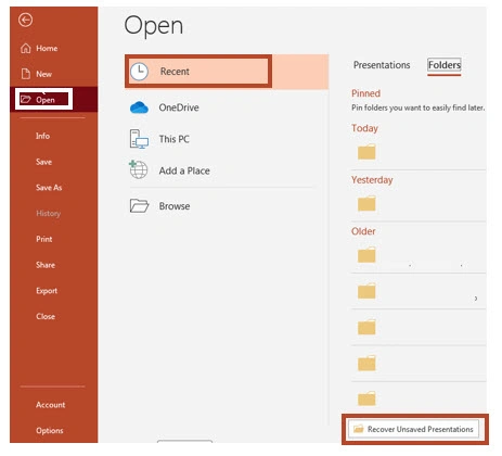 سربرگ File در پاورپوینت + توضیح ریز به ریز 118 سربرگ File در پاورپوینت