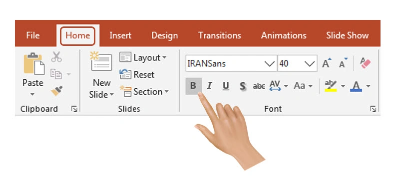 برجسته کردن قسمتی از متن در پاورپوینت 16 برجسته کردن قسمتی از متن در پاورپوینت