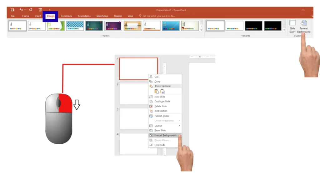 نحوه تغییر پس زمینه پاورپوینت